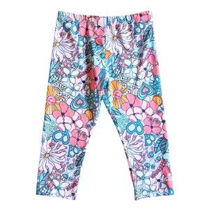 Adidas Flower Floral Print Capri Leggings Girl size 6X